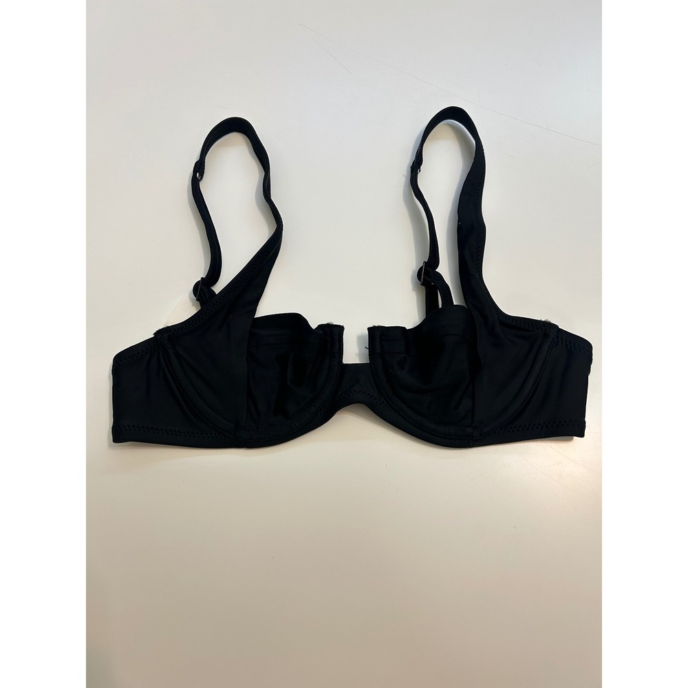 Aerie Real Balconette Underwire Bikini Top Black 32A NWT